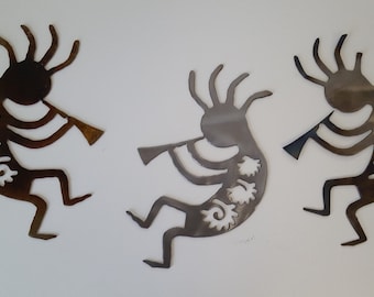 Kokopelli panneau en métal set art mural design d’intérieur décoration murale accrochage mural