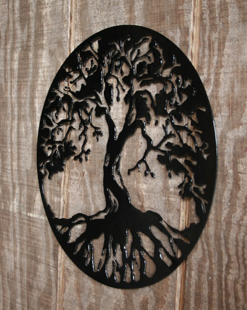 Tree of Life Metal Wall Art Wall Decor Metal Tree Round Tree Sign Cut ...