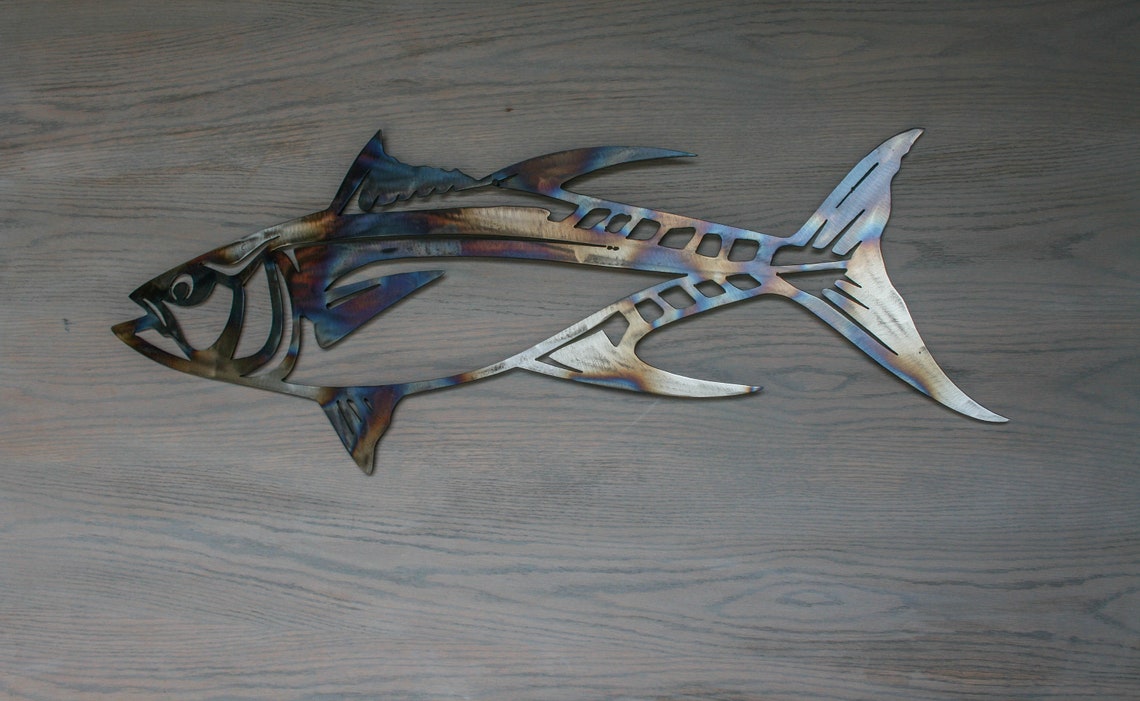 Tuna Fish Wall Metal Art Sign Tuna Fishing Wall Decor Metal Etsy