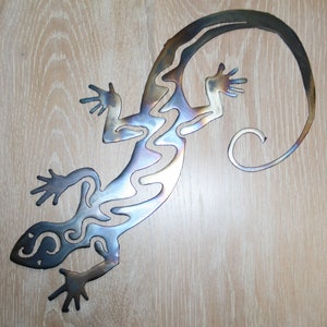 Large Gecko metal wall art  18&quot; southwestern lizard colored gecko steel gecko wall decor metal ornament metal art wall decor