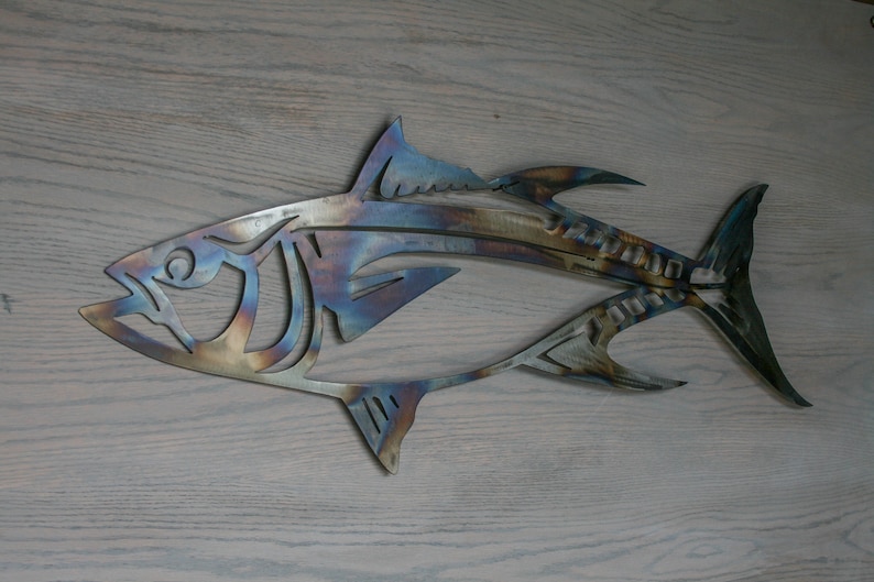 Tuna Fish Wall Metal Art Sign Tuna Fishing Wall Decor Metal Etsy