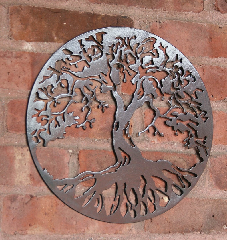 Tree of Life Metal Wall Art Wall Decor Metal Tree Round Tree Sign Cut ...