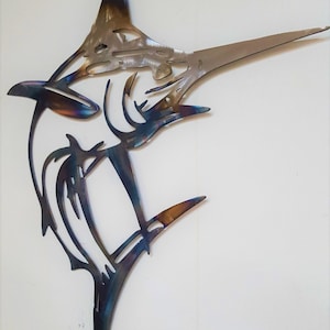 Marlin Fish Sign wall decor interior design wall art hanging sign