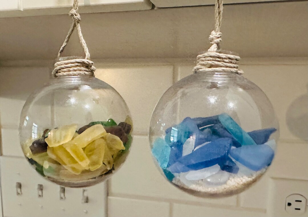 Set/3 Beach Glass Christmas Tree Ornaments set/3 per Color Etsy