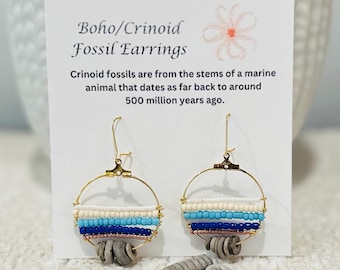 Pendientes de crinoideo estilo bohemio playeros