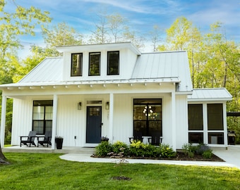 Modern Farmhouse/Cottage Plan, 4 bed, 2 bath, 2-Story House Plans