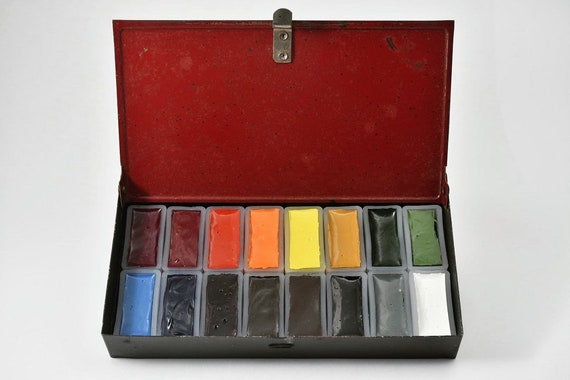 Unique Vintage Peck Valve Tin, 16 Full Pans Watercolor Set, Travel  Watercolor Set 