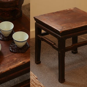 Ming-Style Chinese Antique Side Table – Ideal for Tea Ceremony, Altar, or Wabi-Sabi Display