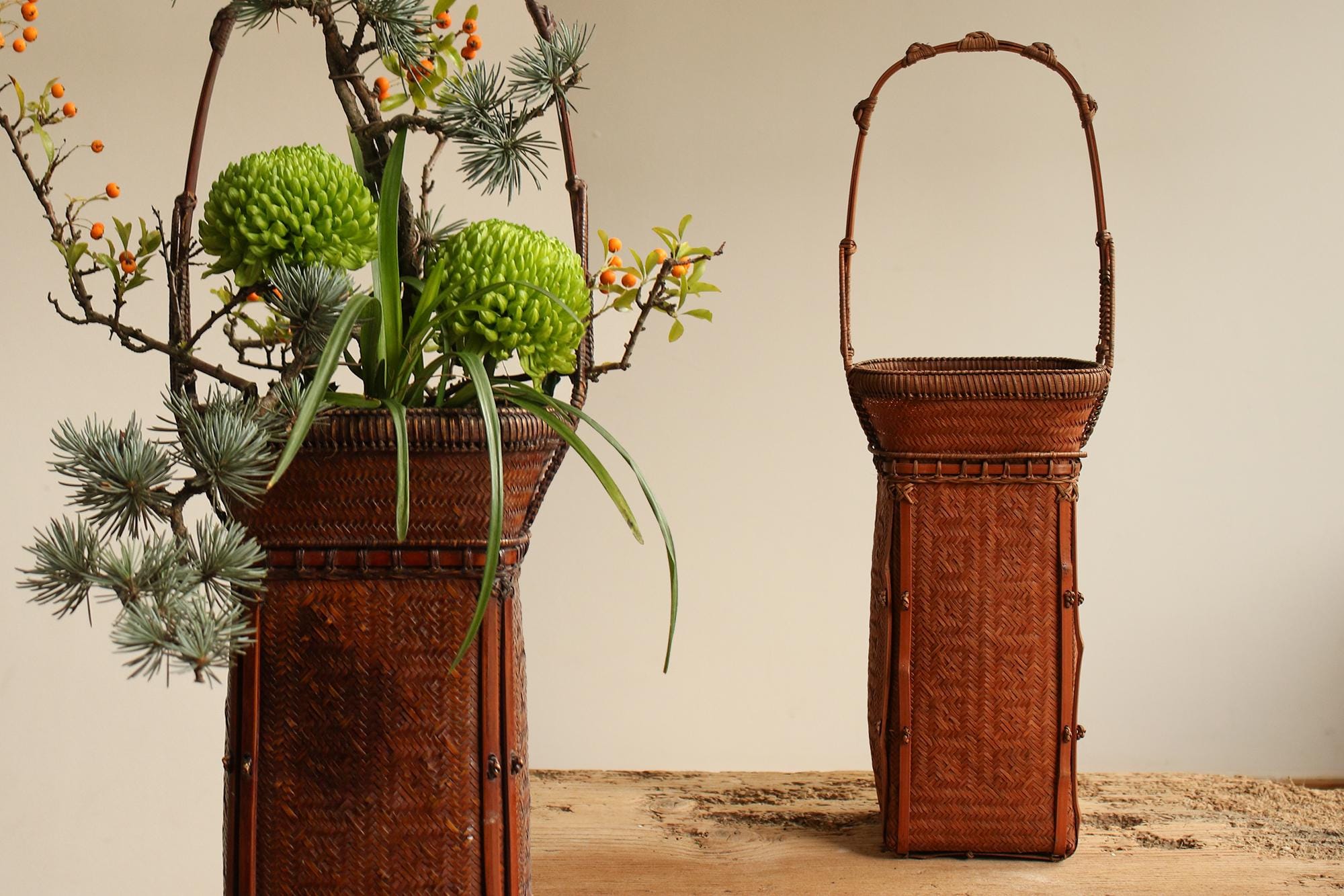 アンティークの竹の花瓶 - Etsy 日本