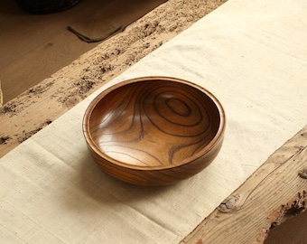 Grande ciotola in legno laccato giapponese / Stoviglie vintage Wabi-Sabi / Cerimonia del tè o esposizione interna / 25,5 cm