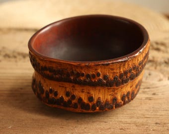 Edo Period Bamboo Root Chawan | Signed Antique Japanese Matcha Tea Bowl