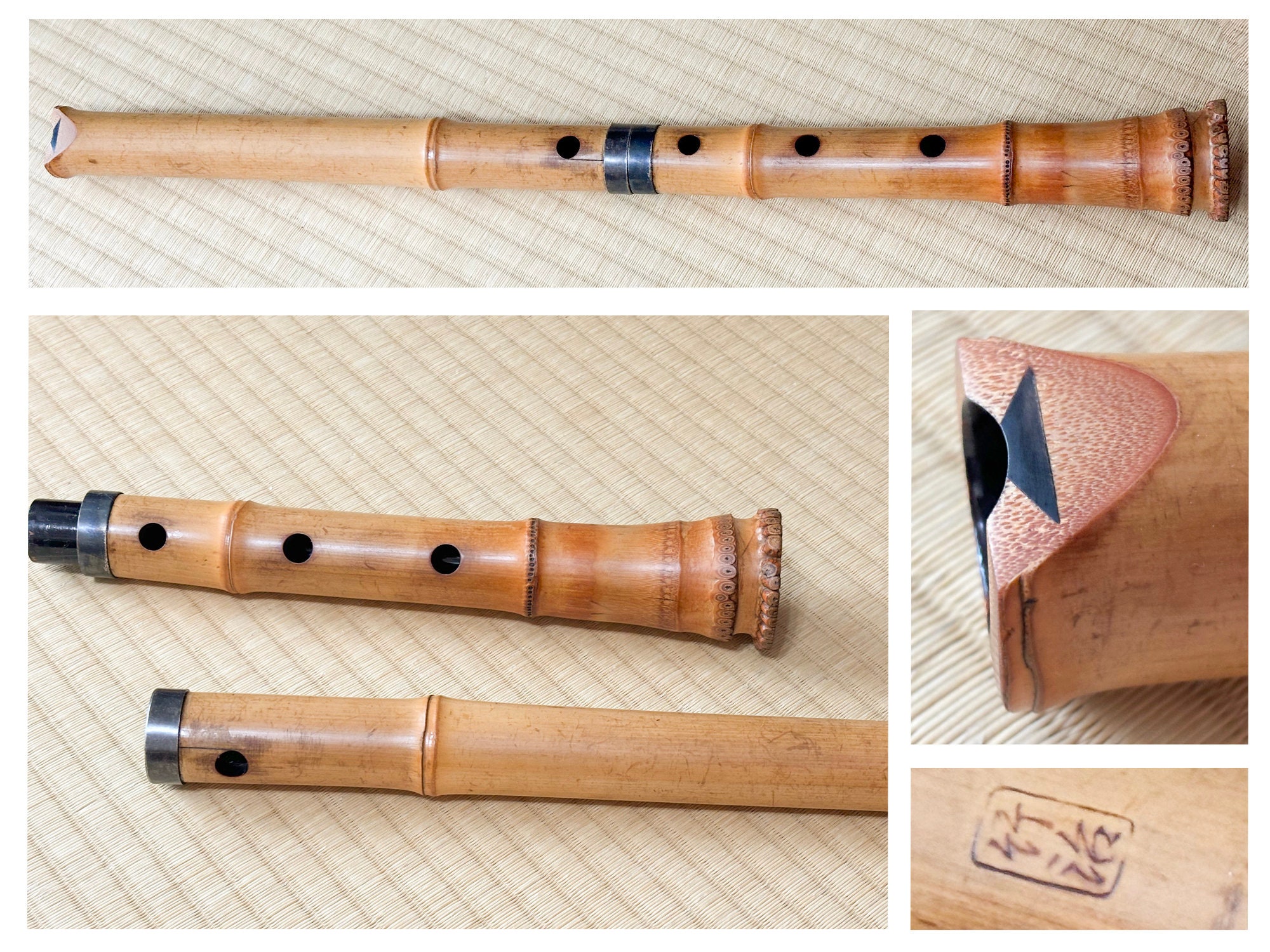 ヴィンテージ　尺八 Premium Antique Shakuhachi (尺八)/ Signed 竹治 - Etsy
