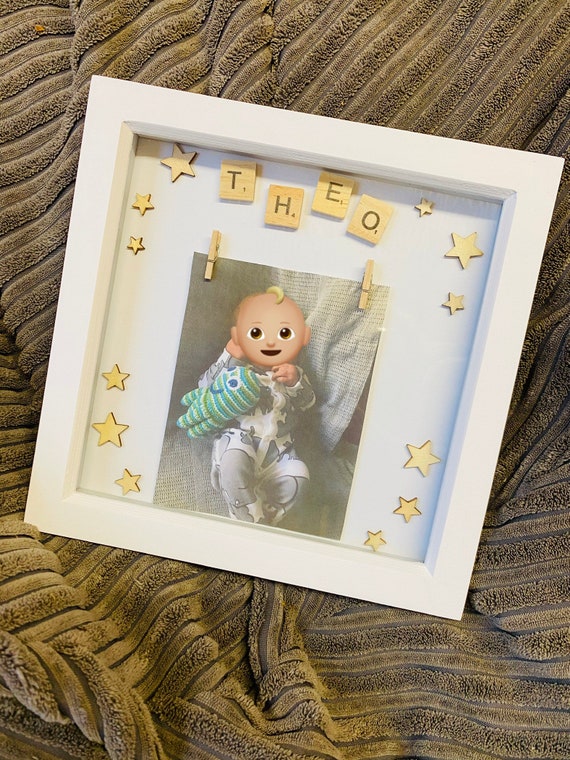 Personalised newborn photo frame. Etsy