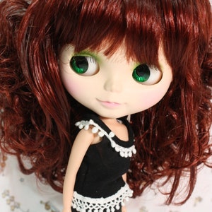 Blythe Wig Red Brown Curly Style w115