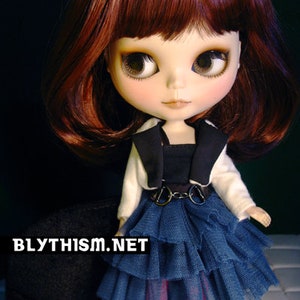 White and Black Micro Coat, Blythe clothes Doll clothes for Blythe 1/6 bjd clothes, Blythe costume, Ob22, Ob24, Pullip