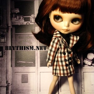 Blythe clothes Doll clothes, Jacket England Trench Coat for Blythe 1/6 bjd clothes, Blythe costume, Ob22, Ob24, Pullip