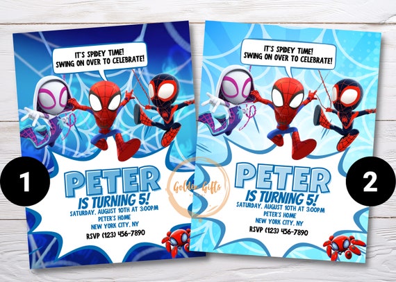 6 FREE Spidey and his amazing friends Invitations Templates for Birthdays