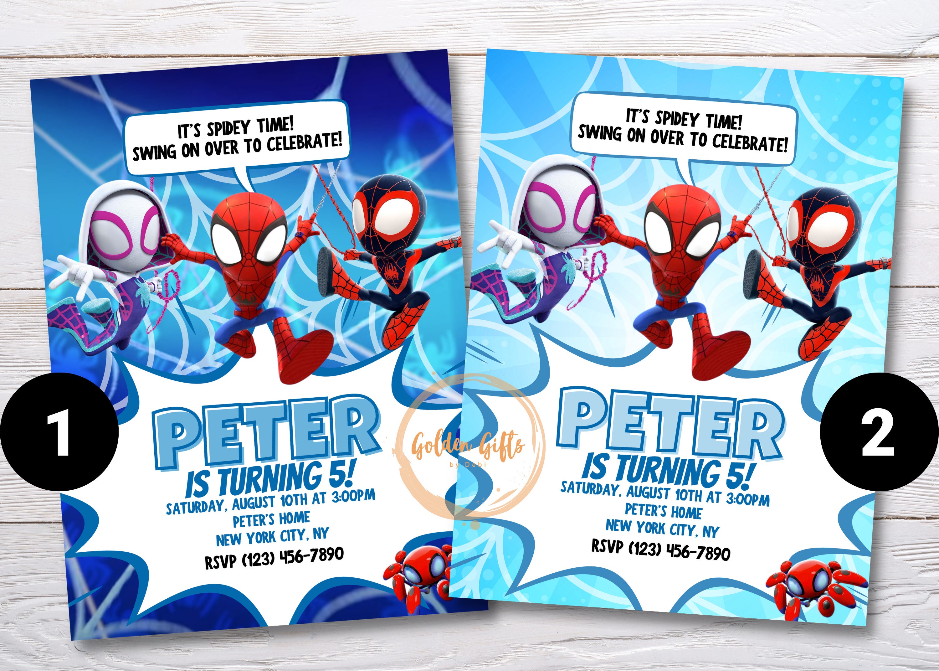 Lot De 12 Cartes Invitation Anniversaire Spider Avec Quizz - Kit Fête 12 Stickers, 12 Autocollants Dorés à Gratter Et Enveloppes