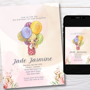 Girl Precious Moments Birthday Invitation