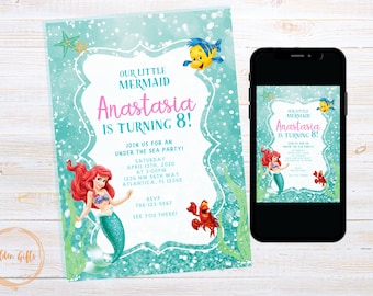 Little Mermaid Birthday Party Invitation