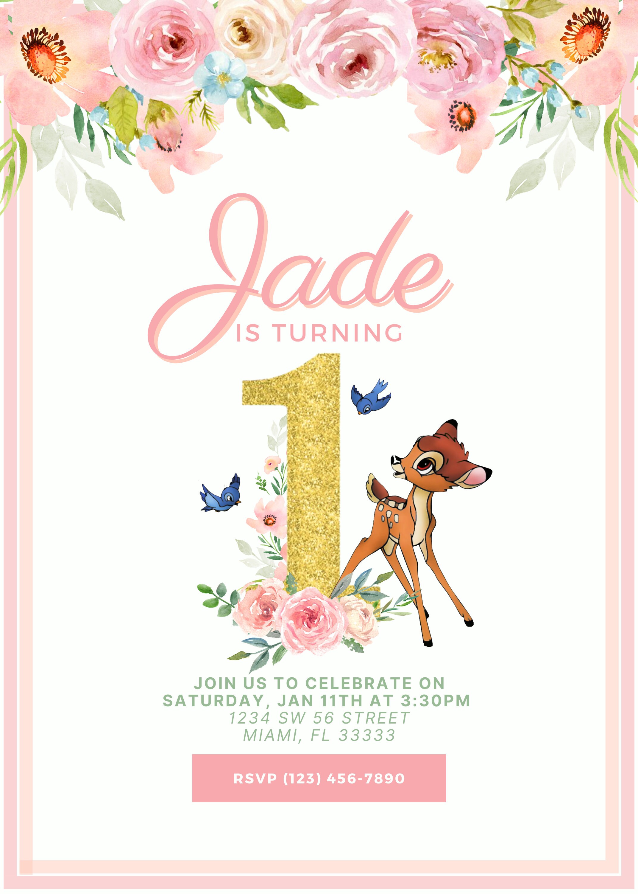 Bambi Invitation Template Free