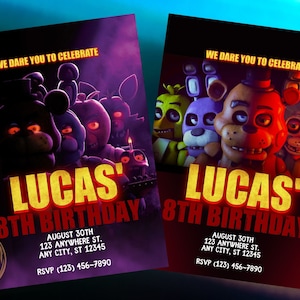 Five Nights at Freddy’s Birthday Party Invitation