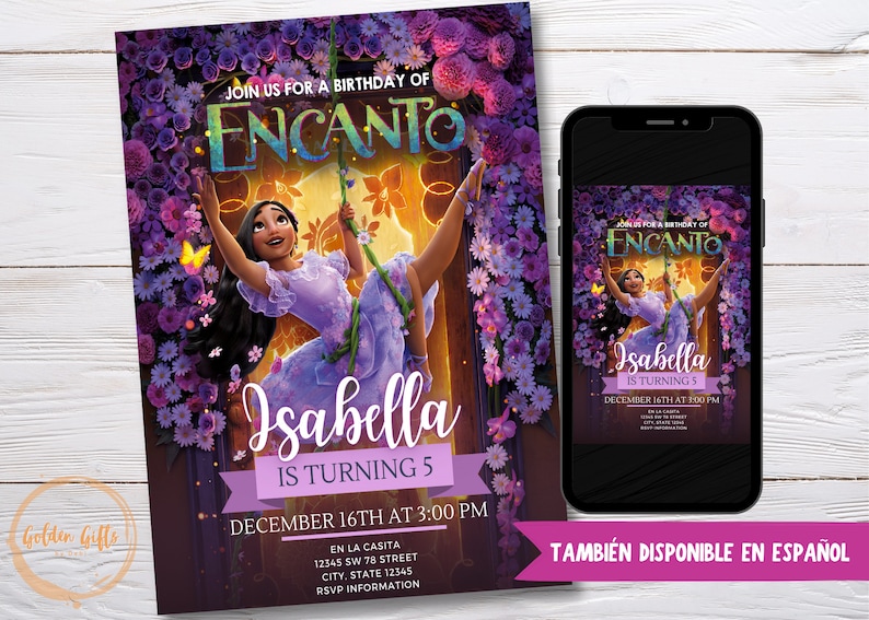 Encanto Isabela Birthday Party Invitation 