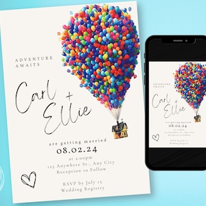 Invitación de boda de Carl y Ellie