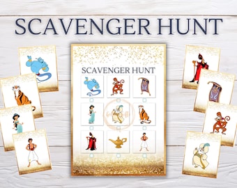 ジャスミン姫とアラジンのキャラクターによるロイヤルゴールドスカベンジャーハントゲーム