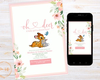 Bambi Baby Shower Invitation Printable