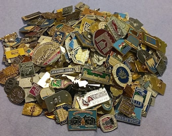 Mystery Box, 25 Vintage Pins, Cities - sights - monuments of Ukraine, Mystery Box of Vintage Pins, Vintage Badges Lot, Gift - surprise