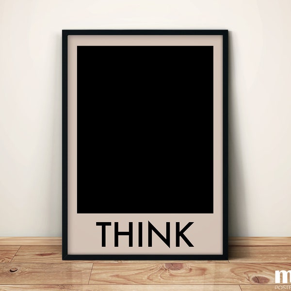 Limited Edition THINK - Typography Poster | Inspirational Quote Wall Decor | Unique Minimal Wall Art Print | High-Quality A2 Size Artwork