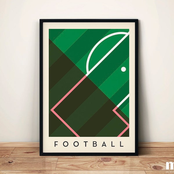 Football Wall Art - Minimal Sports Illustration Poster | High-Quality Printed Artwork | Contemporary Art Print
