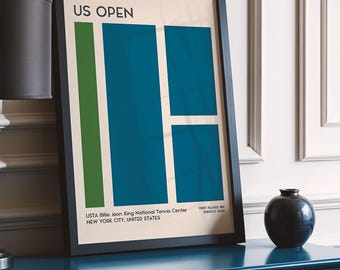 US Open Art Print | Grand Slam Tennis Poster | Minimalist Sports Wall Art