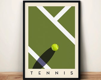 Tennis Wall Art - Minimal Sports Illustration Poster | High-Quality Printed Artwork | Contemporary Art Print