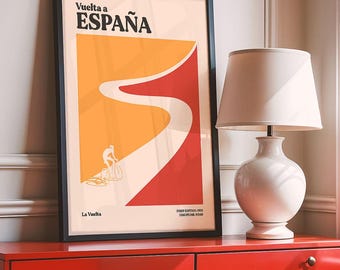 Vuelta a España Art Print | Vintage Cycling Poster | Minimalist Grand Tour Wall Art
