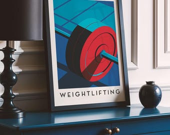 Weightlifting Art Print | Minimalist Gym Wall Art | Bold Sports Poster for Home