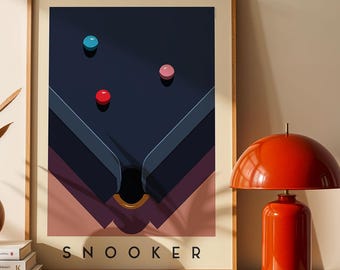 Snooker Art Print | Minimalist Sports Poster | Pool Table Wall Decor