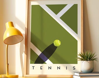Tennis Art Print | Minimalist Sports Poster | Court Wall Art for Home