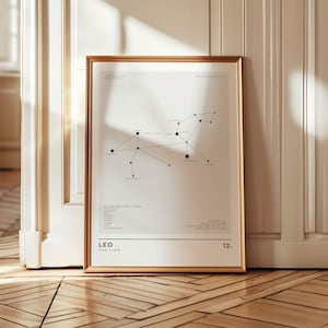 Leo | Constellations - Unique Minimal Wall Art Print | High-Quality Printed Poster