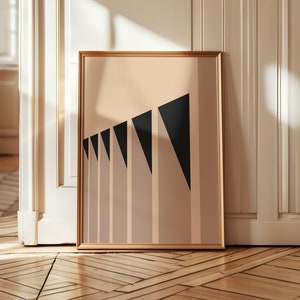 Bauhaus Architecture: Day - Minimalist Illustration Print | Columns and Shadow Poster | Architectural Contemporary Art Print | No. 001