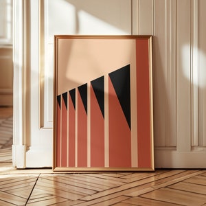 Bauhaus Architecture: Sunset | Building Columns and Shadow Poster | Minimal Architectural Illustration Art Print | Unique Bauhaus Art No.001