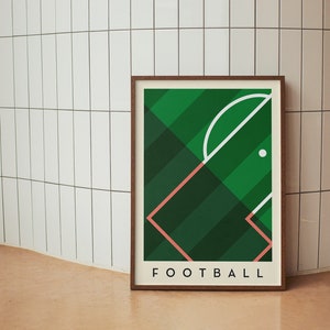 Impressão de futebol - Pôster com ilustração esportiva minimalista | Arte impressa de alta qualidade | Arte de parede moderna