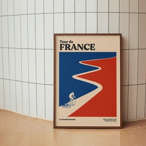 GRAND TOUR - Impresión del Tour de Francia / Póster de ciclismo minimalista / Arte mural deportivo / Obra de arte impresa de alta calidad / Impresión de arte contemporáneo /
