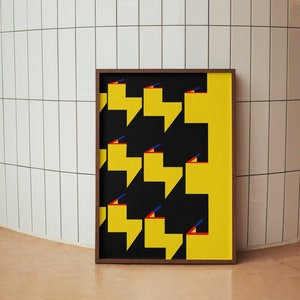 Bauhaus Colours: Yellow - Minimalist Illustration Poster | Architectural Wall Art | High-Quality Printed Artwork | Contemporary Art Print