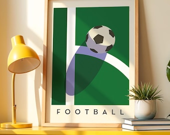 Football Art Print | Minimalist Soccer Wall Art | Bold Sports Poster for Home