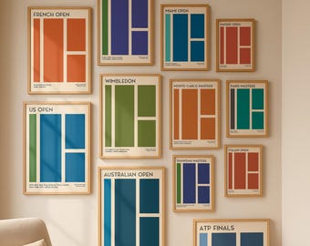 Tennis Tournament Art Print | Minimalist Grand Slam Poster | Bold Sports Wall Art