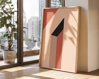 Bauhaus Architecture: Sunset | Building Columns and Shadow Poster | Minimal Architectural Illustration Art Print | Unique Bauhaus Art No.002