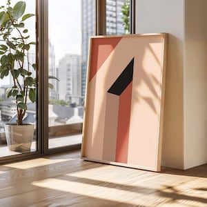 Bauhaus Architecture: Sunset | Building Columns and Shadow Poster | Minimal Architectural Illustration Art Print | Unique Bauhaus Art No.002