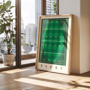 Rugby Wall Art - Minimal Sports Illustration Poster | High-Quality Printed Artwork | Contemporary Art Print for Rugby Fan